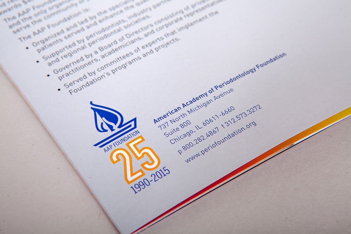 a zoom of the AAPF 25 year logo that is showcased in the campaign document