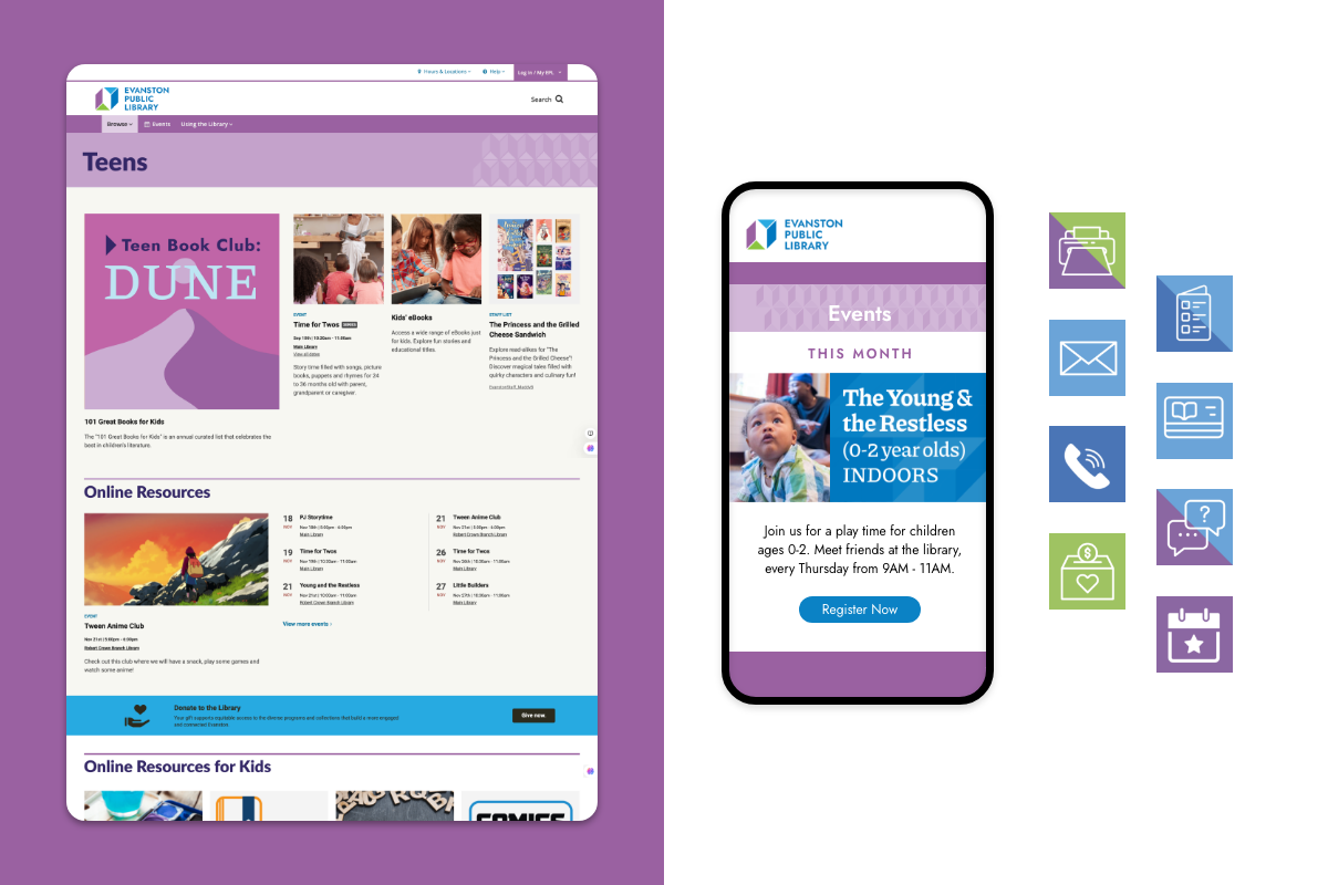 website mobile version example and secondary page