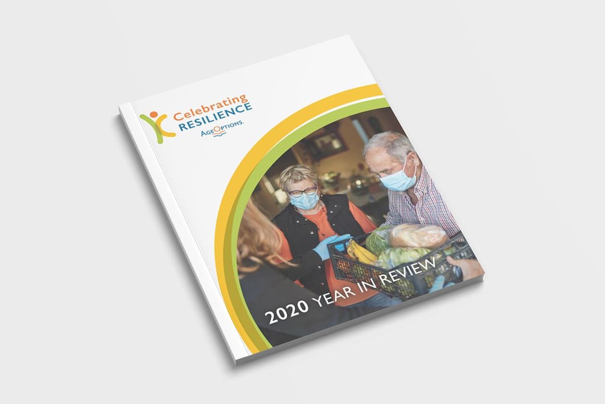 NeigerDesign's cover of the Year in Review Annual Report print marketing